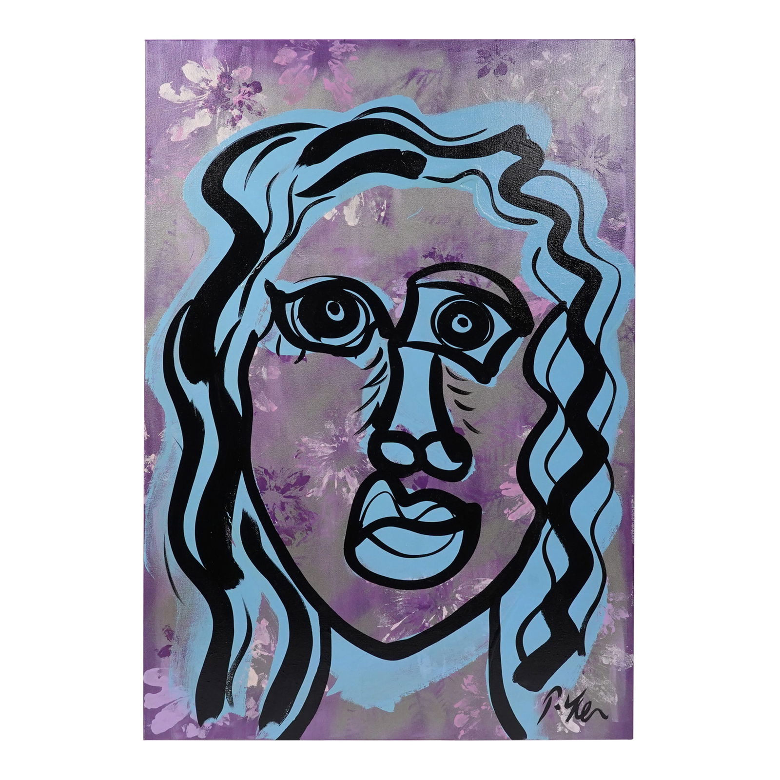 Peter Robert Keil 3 Purple Faces of Miami Acrylic Stretched Canvas (1 of 9)