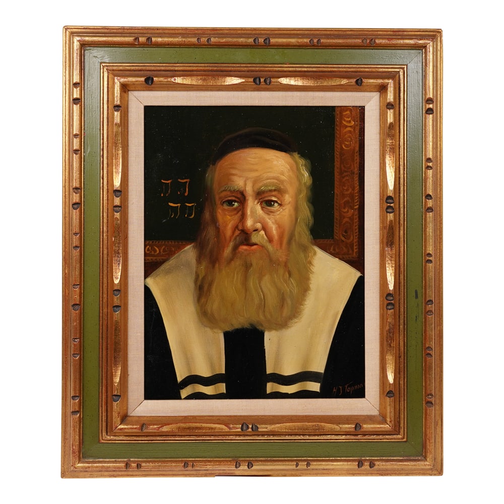 H. J. Topman 1930 Rabbi Framed Oil on Canvas: H. J. Topman 1930 Rabbi Framed Oil on Canvas. Provenance: Boca Raton, FL Estate. House of Craven Auction Gallery: Please consider downloading our free mobile app available on iOS and Android: House of