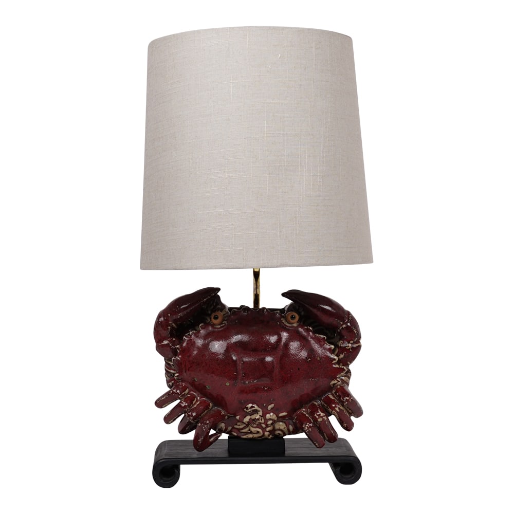Ceramiche Ceccarelli Red Crab Bottle-Shaped Polychrome Ceramic Table Lamp: Ceramiche Ceccarelli Red Crab Bottle-Shaped Polychrome Ceramic Table Lamp. Provenance: Miami, Florida Estate. House of Craven Auction Gallery: Please consider downloading our free mobile app available