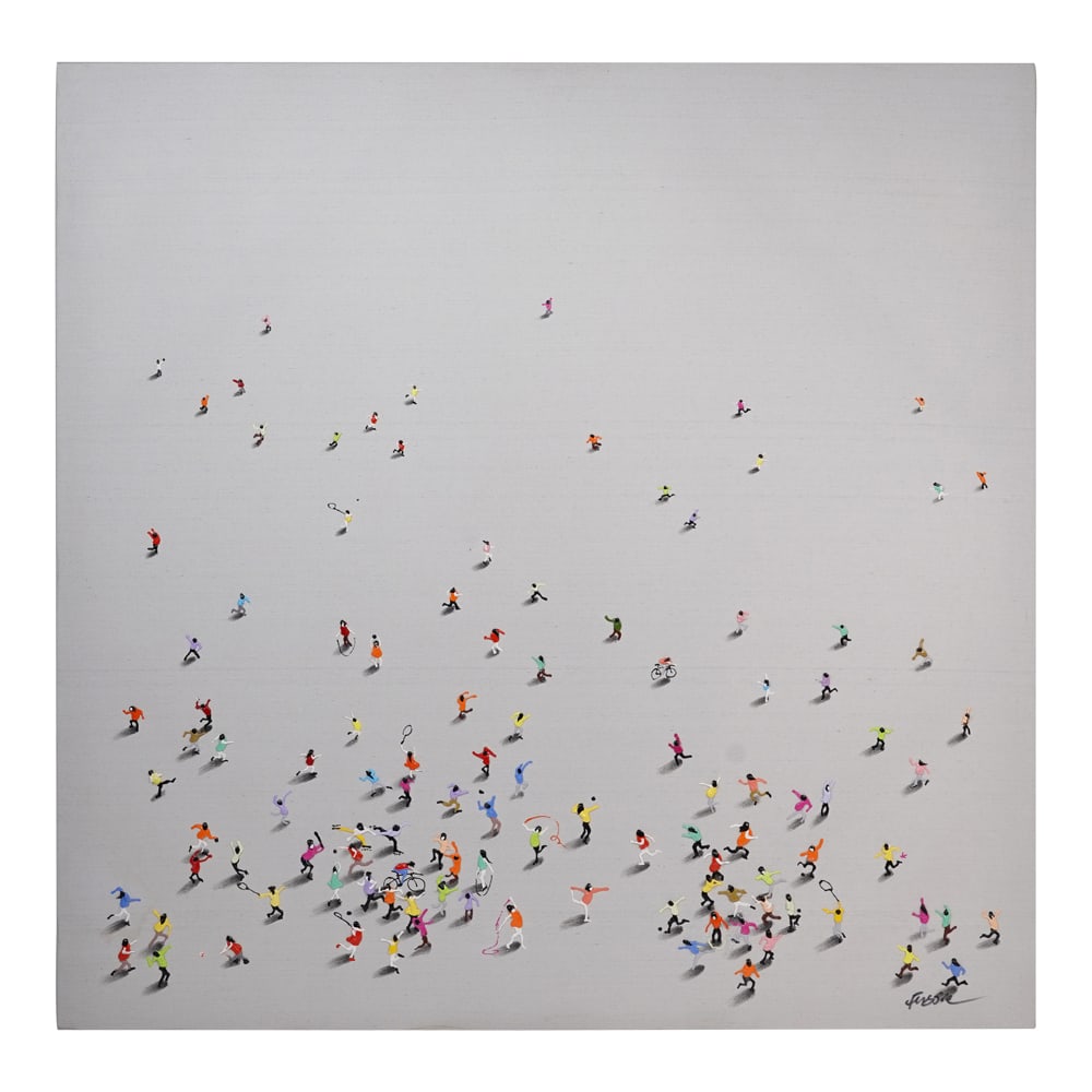 Day in the Park 3D Mixed Media Acrylic on Canvas: Day in the Park 3D Mixed Media Acrylic on Canvas. Provenance: Miami, FL Estate. House of Craven Auction Gallery: Please consider downloading our free mobile app available on iOS and Android: House of