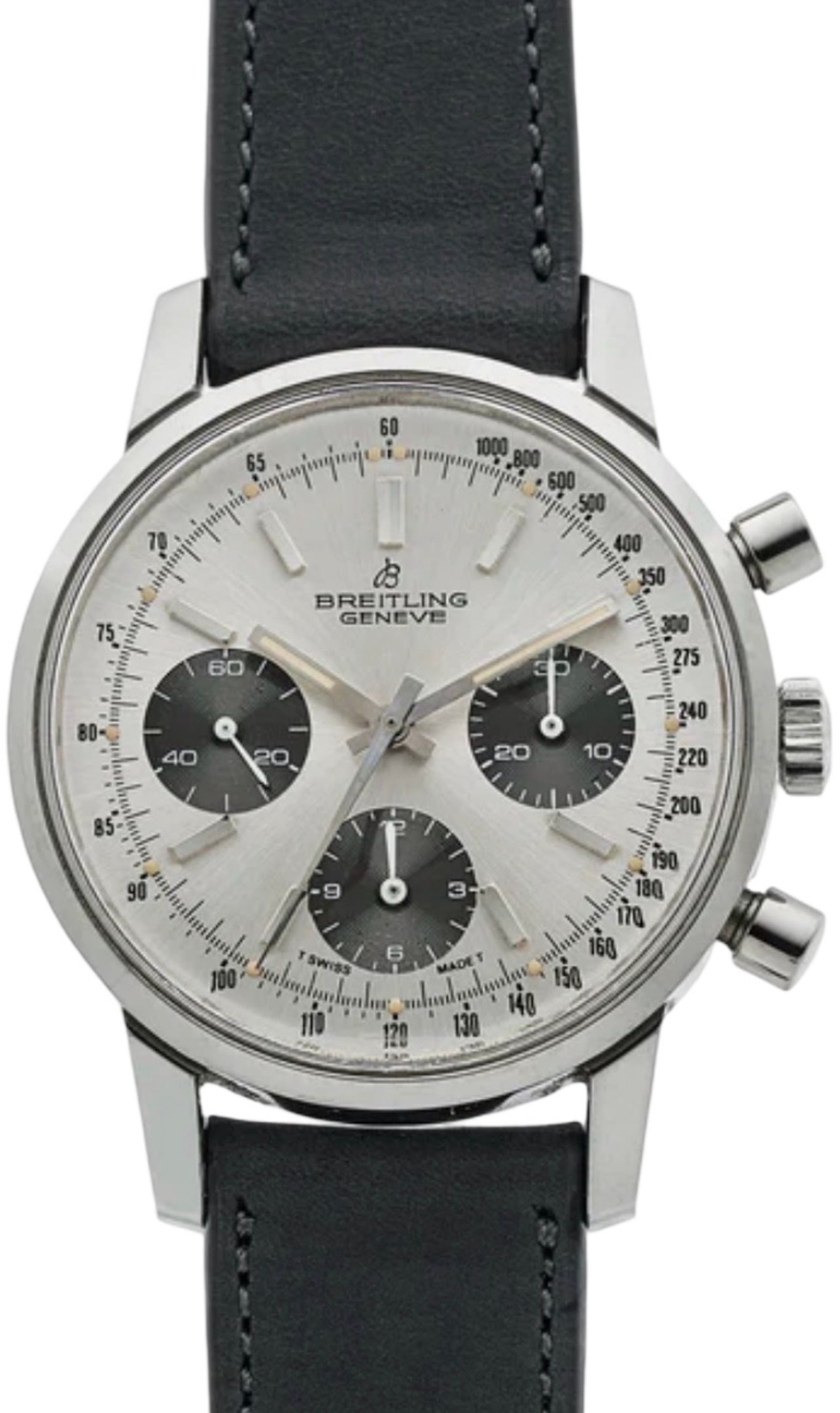 Breitling 1973 Geneve Long Playing Ref. 815 Chronograph Original Silver Dial with Three Sub-Dials (1 of 6)
