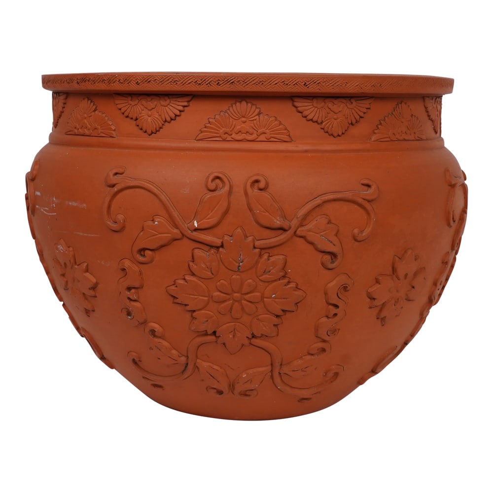 Vintage Japanese Tokoname Ware Dragon Jardiniere Terracotta Cachepot Vase (1 of 4)