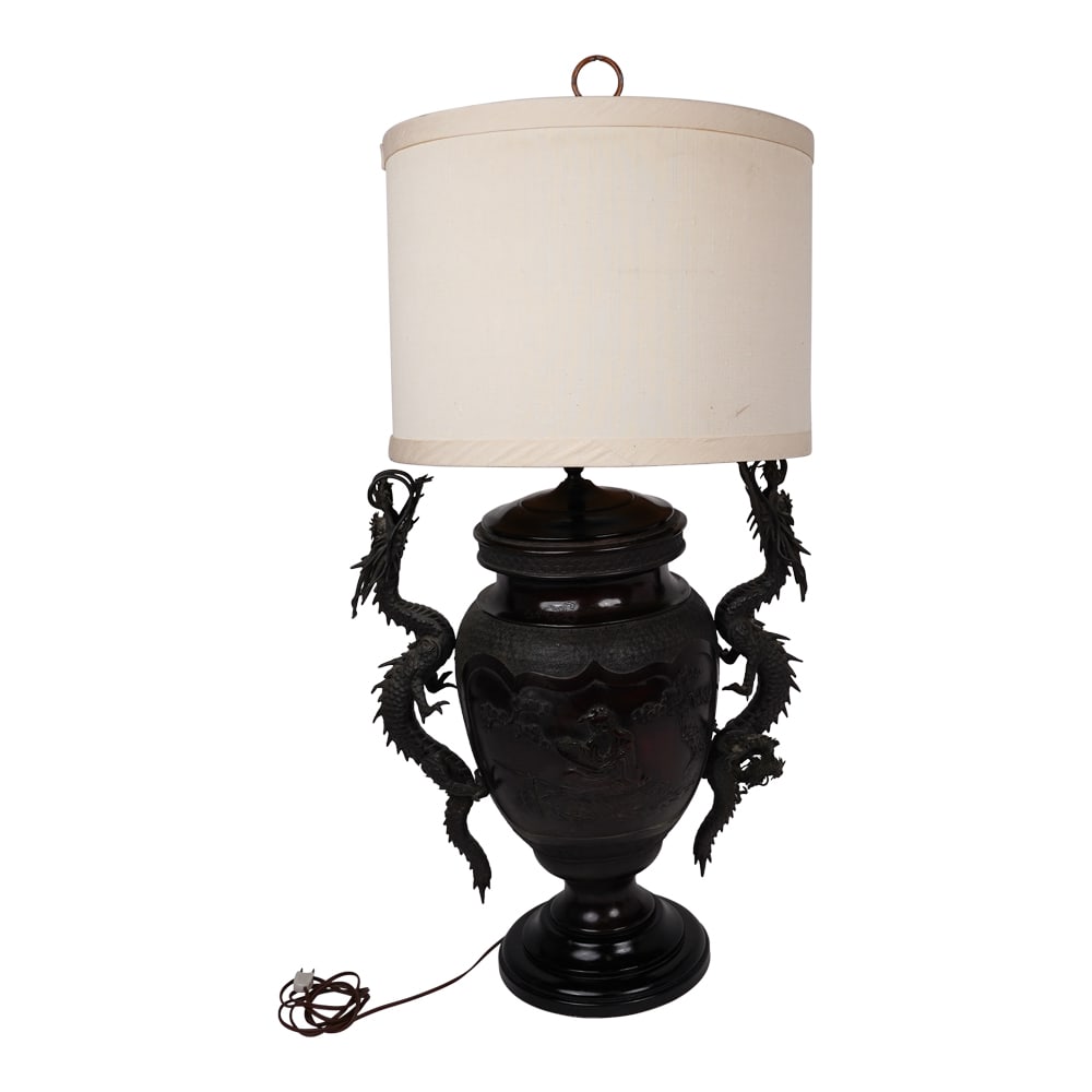 Monumental Japanese Bronze Temple Urn Lamp (1 of 9)