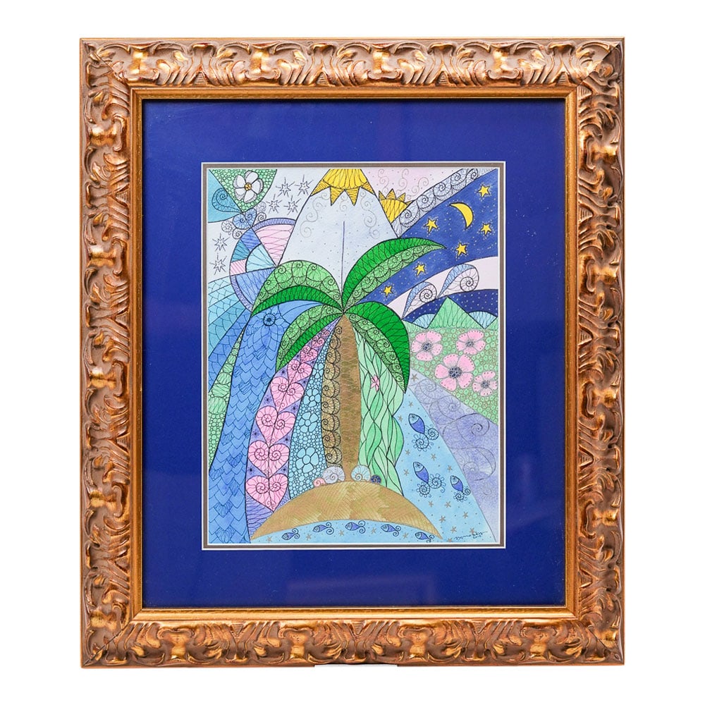 Paloma Cubana by Ninoska Perez Castell Framed Original Watercolor on Paper (1 of 5)