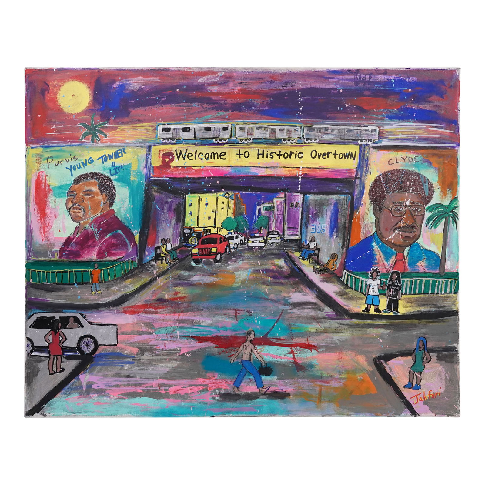 S. Jahfari Miami Welcome to Historic Overtown Oil on Stretched Canvas (1 of 9)