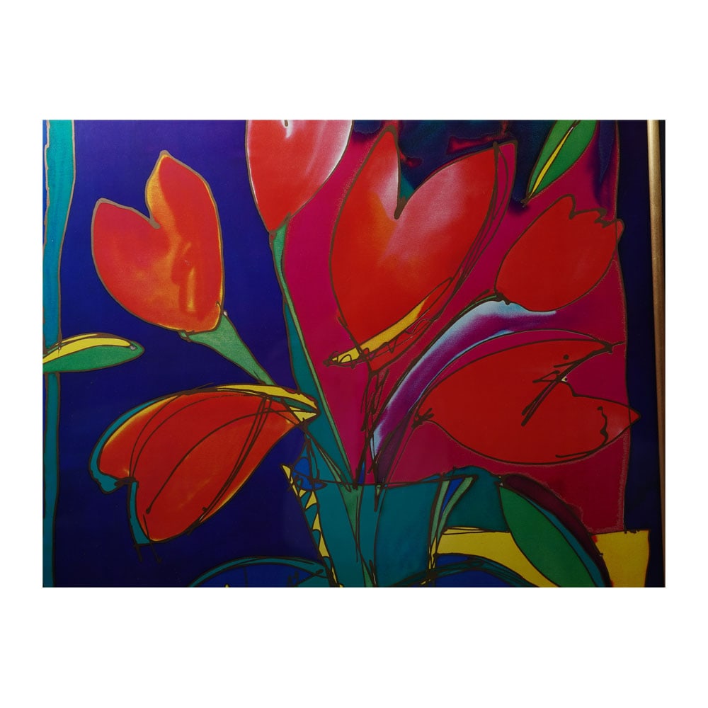 Exploding Tulips Suzanne May Framed Offset Lithograph - 2