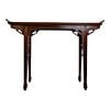 Chinese 19th Century Qing Dynasty Altar Console Table with Carved Spandrels: Chinese 19th Century Qing Dynasty Altar Console Table with Carved Spandrels. A Chinese Qing Dynasty period altar table from the 19th century, with carved spandrels, everted flanges and dark patina. Cr