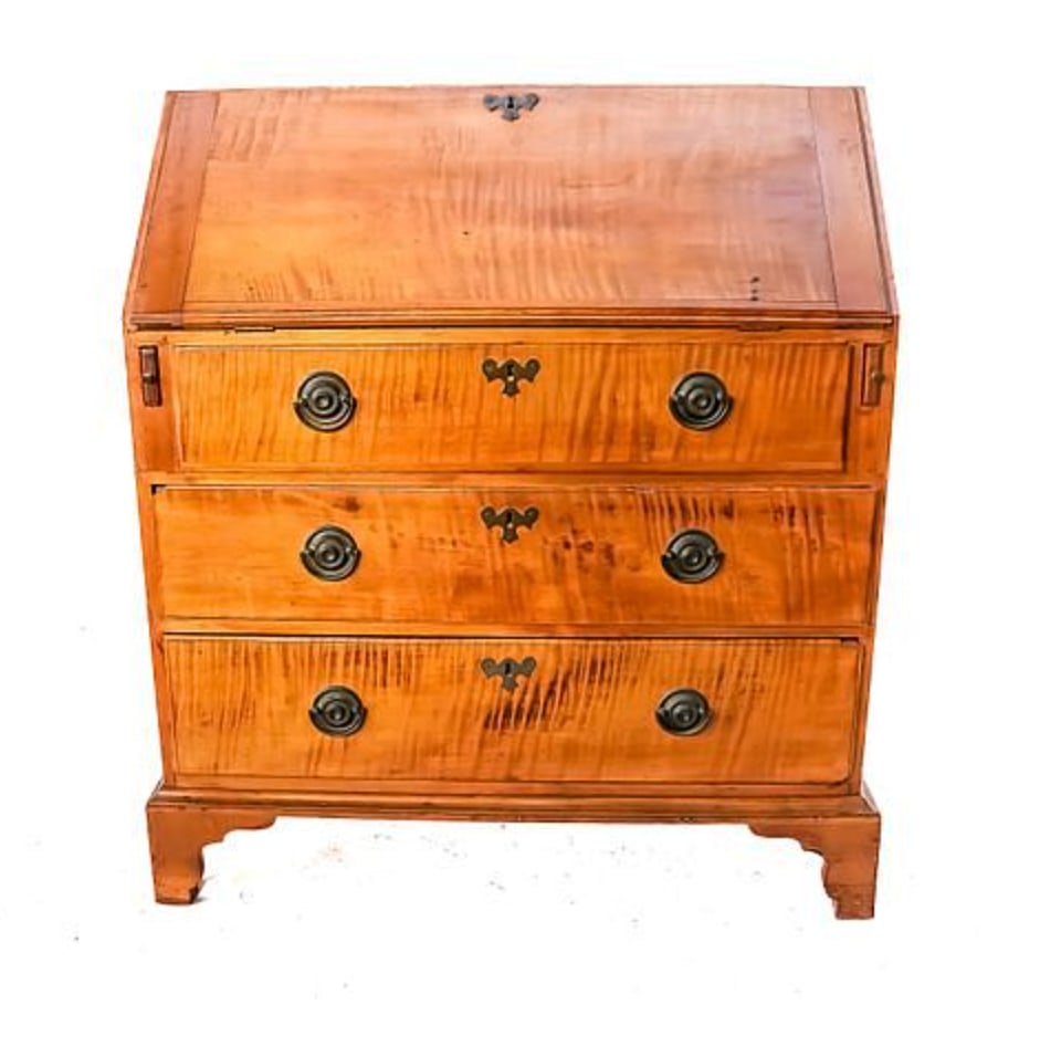 18th Century Colonial Dovetail Joints Secretary Drop Front Desk w Drawers (1 of 9)
