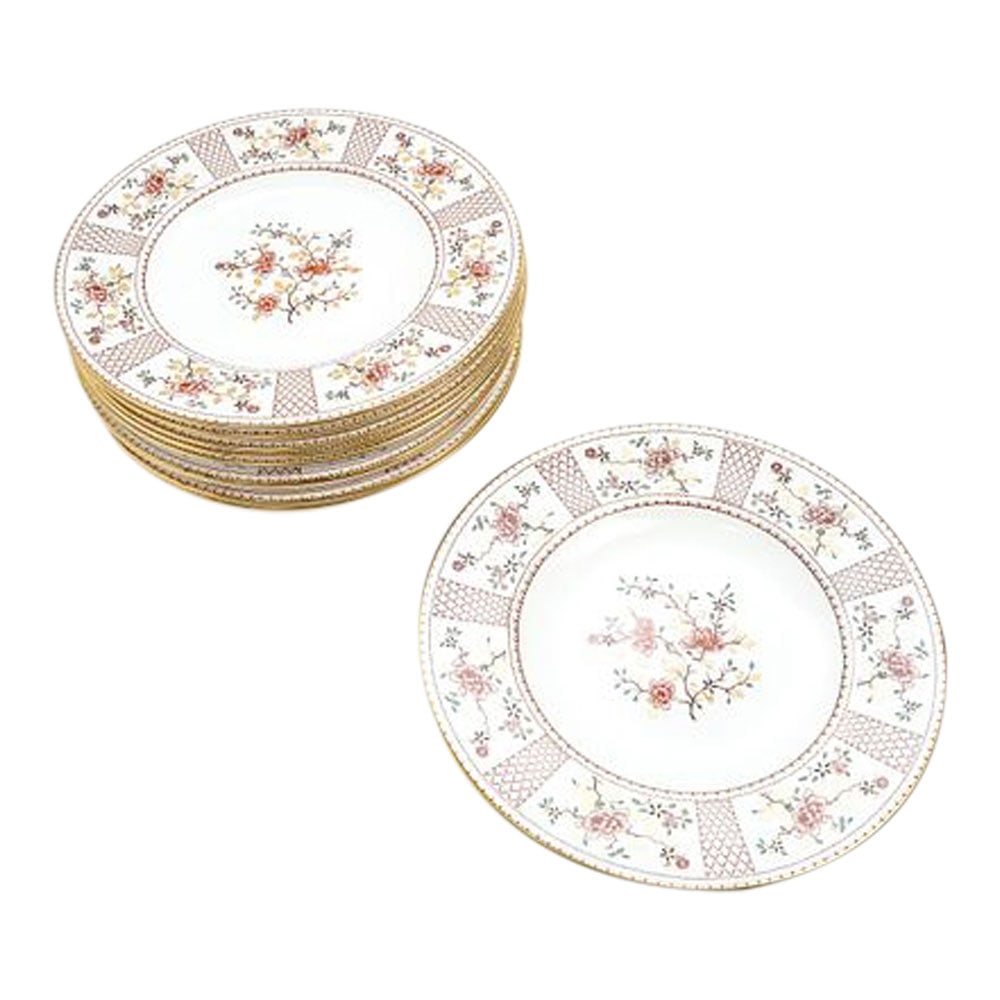 Royal Crown Derby Rose Fine China 10 1/2 in (10 Dinner Plates) (1 of 19)
