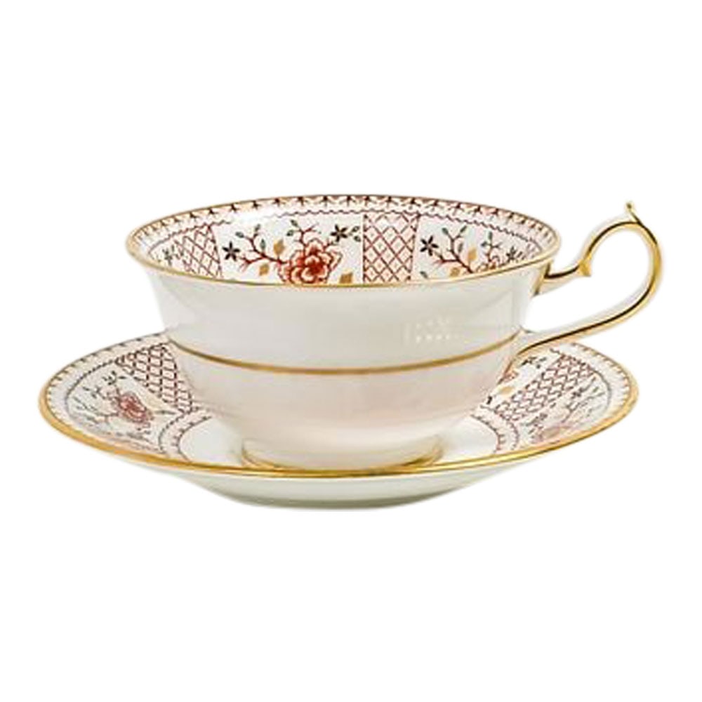 Twelve (12) Royal Crown Derby Rose Fine China Tea Cups and Saucers: Royal Crown Derby Rose Fine China Twelve (12) Tea Cups and Saucers. Lucienne 1278. XXVII. Crafted in England by Royal Crown Derby. Discontinued Pattern. Condition: No cracks, chips or repairs. Provena