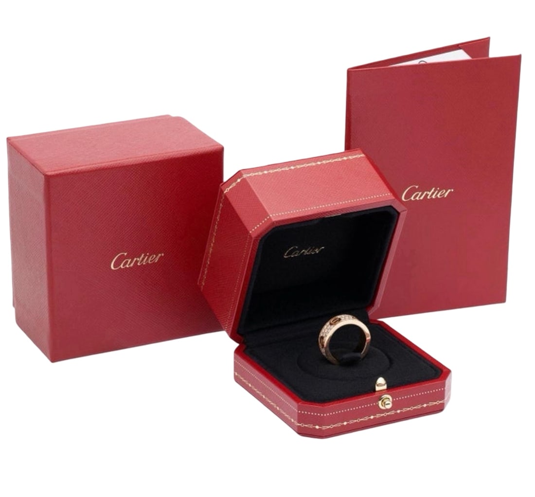 Cartier 18k Rose Gold & Diamond LOVE Ring Size 6.75 us with Original Box and Documents (1 of 4)