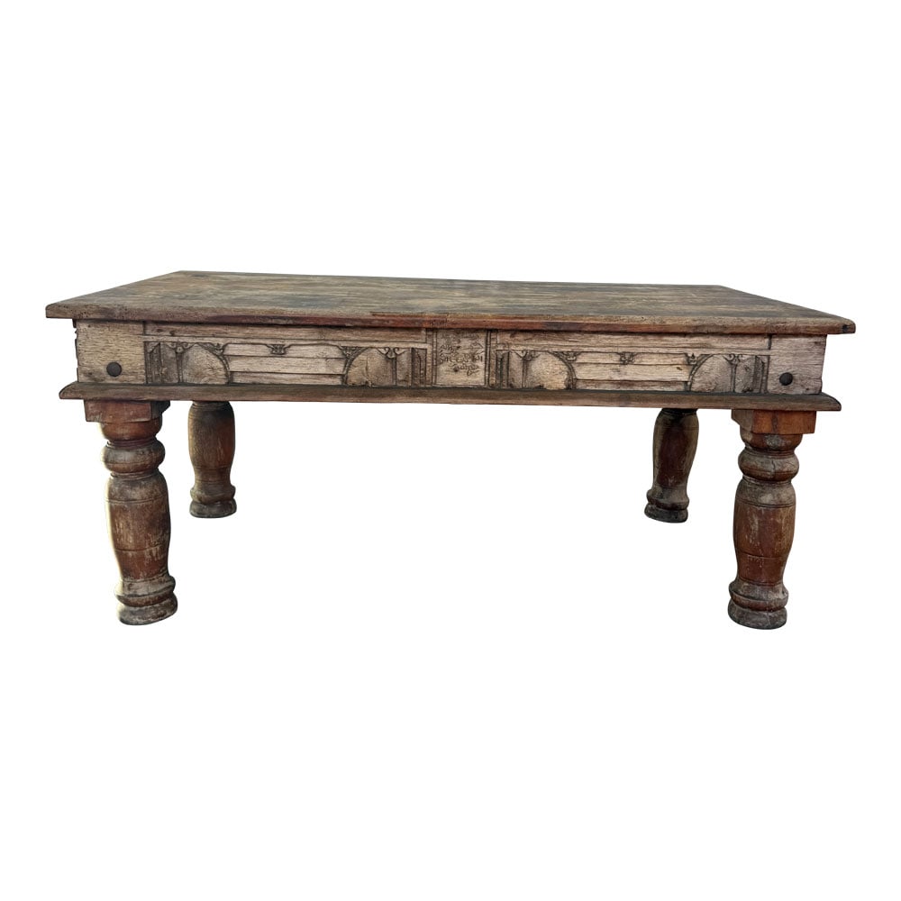 Antique Patinated French Rustic Coffee Table (1 of 6)