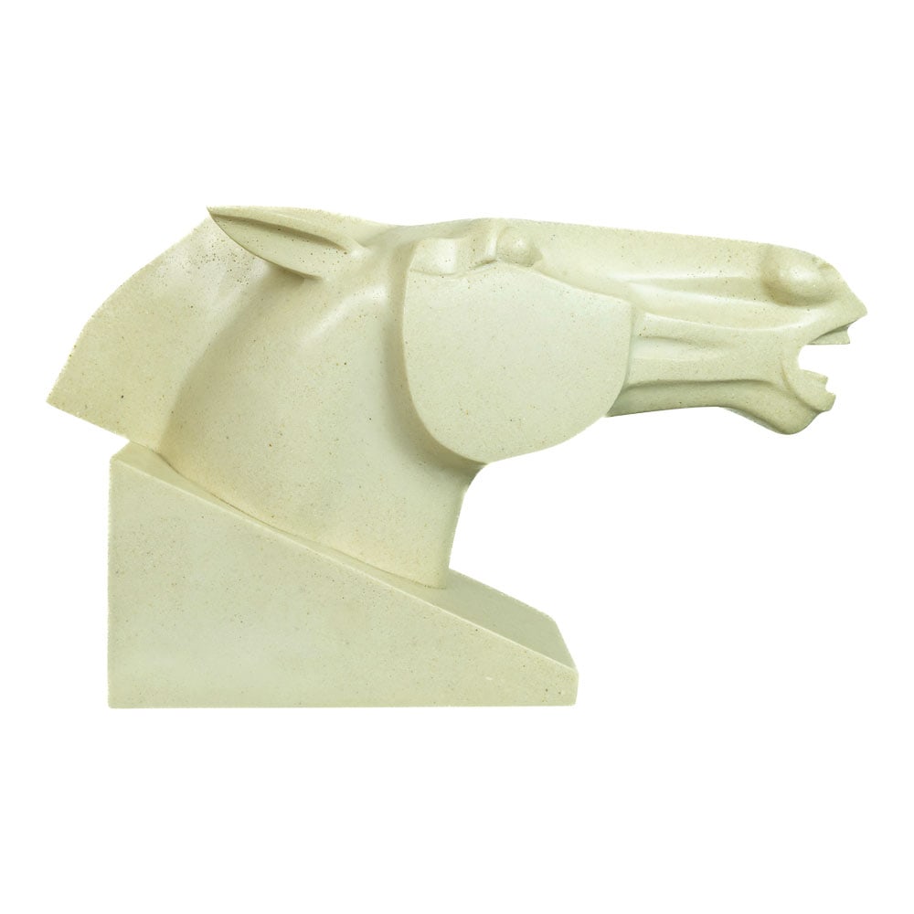 Original Masatoyo Kishi KUKI Cast Stone Wellington Horse Sculpture No. 14 of 100 (Dec. 1982): Original Masatoyo Kishi Kuki Cast Stone Wellington Horse Sculpture No. 14 of 100 (Dec. 1982) with COA. Modernist Abstract Stone Sculpture. Dimensions: Approximately 16 1/2 in. H x 27 1/2 in. W. Weight