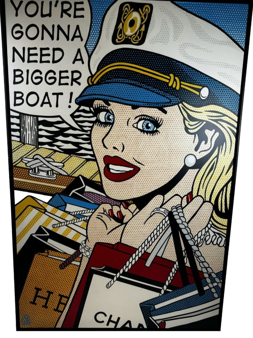 Malcom James Stewart Shopper 2 Original Framed Acrylic on Canvas, 2012. Famous Quote: You?re Gonna (1 of 5)