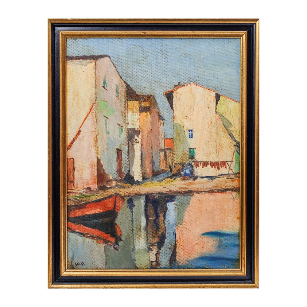 Original Italian Landscape on Board Framed Hill 23 in. x 17 in. (1 of 6)