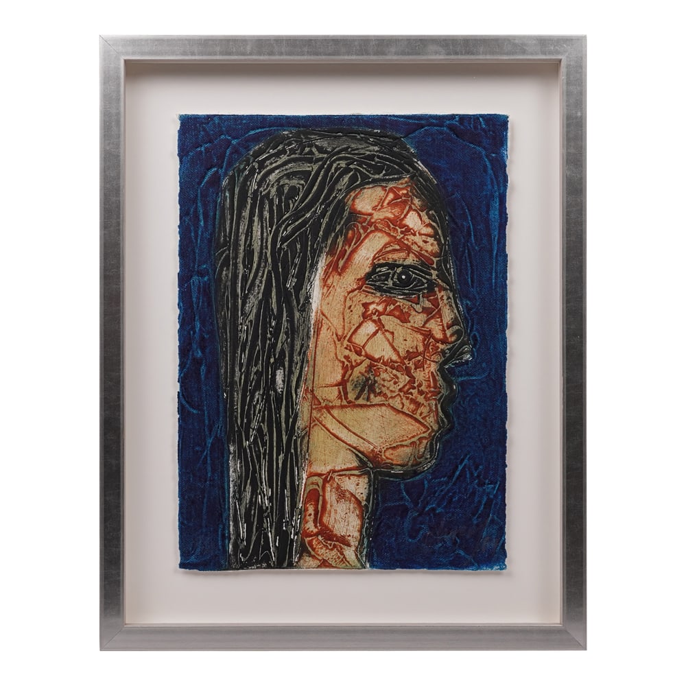 Eduardo Roca Salazar (CHOC?) 1984 Framed Collagraph on Paper: Eduardo Roca Salazar (CHOCÓ) 1984 Beautifully Framed Collagraph on Paper. Eduardo Roca was born in Cuba in 1949. Eduardo Roca Salazar (Choco) graduated from the Art Instructors School in 1965 and fro