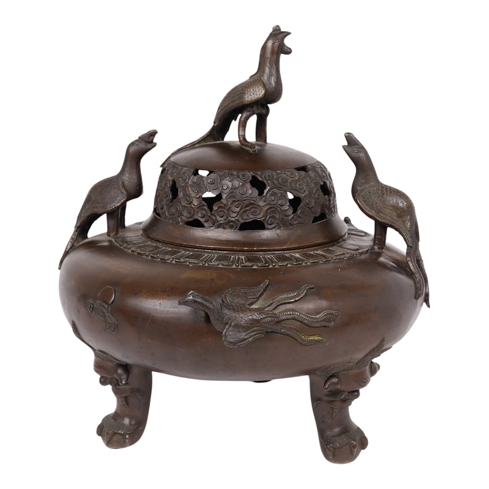 Chinese Buddhist Bronze Incense Burner, also known as a Censer (1 of 6)