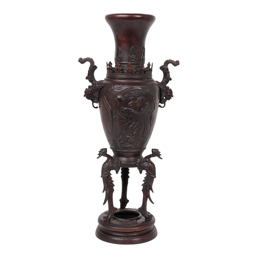 Japanese Bronze Koro Censer Meiji Period (1 of 8)