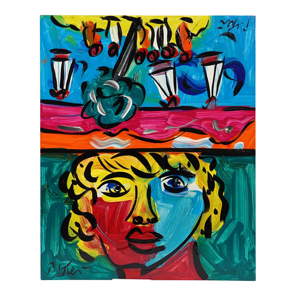 Peter Robert Keil Reversible Double Acrylic on Board: Peter Robert Keil Reversible Double Acrylic on Board Signed on Each Lower Left Corner. One of Germany's prolific contemporary painters. Born to parents who were both artists, Bert Keil gazed at his dy