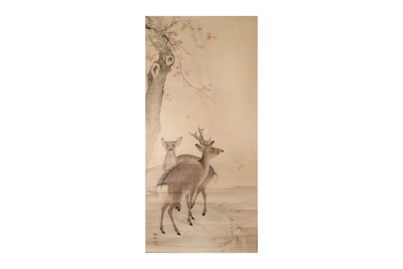 MORI SOSEN (school of 1747 – 1821) Deer and Maple (1 of 3)