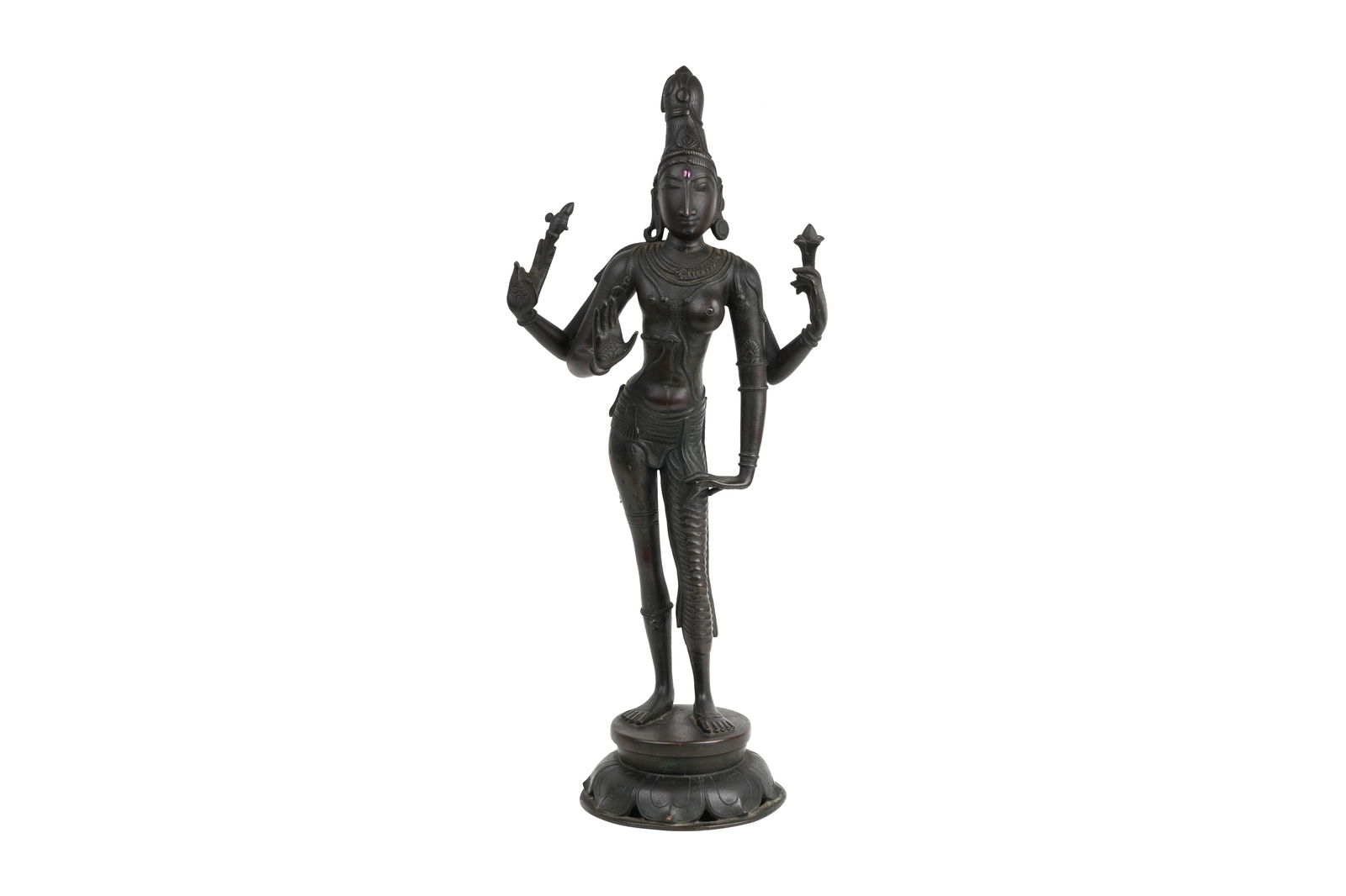 A CHOLA-REVIVAL BRONZE STATUE OF ARDHANARISHVARA (???????????) Tamil Nadu, South India, 19th century (1 of 8)