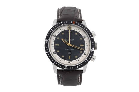 A RARE MEN’S BREITLING MANUAL CHRONGORAPH DIVERS WRISTWATCH. Super Ocean, “Slow: A RARE MEN’S BREITLING MANUAL DIVERS WRISTWATCH.Super Ocean, "Slow" Brand: BreitlingModel: Super Ocean "Slow"Case reference: 2005Year: Circa 1960'sMovement: Manual, chronograph
