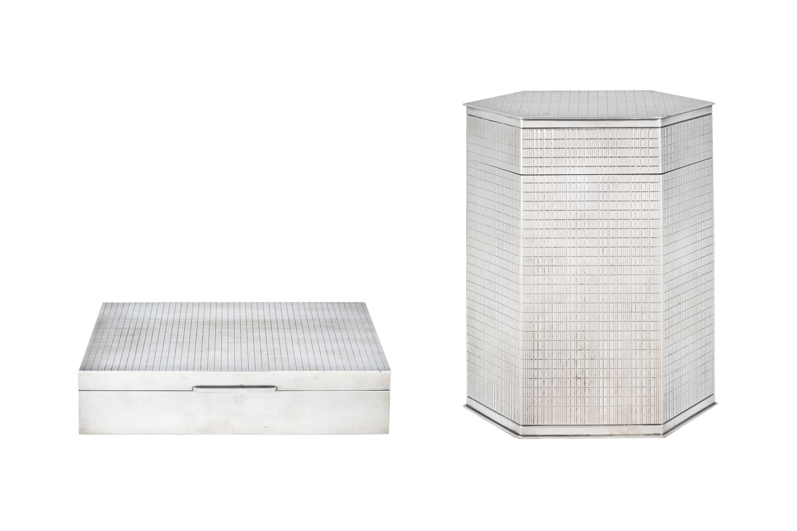 TWO CREVILLEN SILVER PARIS SILVER PLATED BOXES France, mid-20th century (1 of 13)