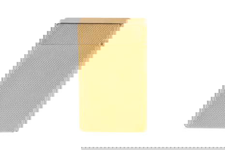 A S.T. DUPONT LIGNE 1 GOLD-PLATED LIGHTER WITH ENGINE-TURNED DECORATION France, late 20th century: A S.T. DUPONT LIGNE 1 GOLD-PLATED LIGHTER WITH ENGINE-TURNED DECORATION France, late 20th century Of classic rectangular shape, in gold-plated metal with fine engine-turned pattern to all sides, the