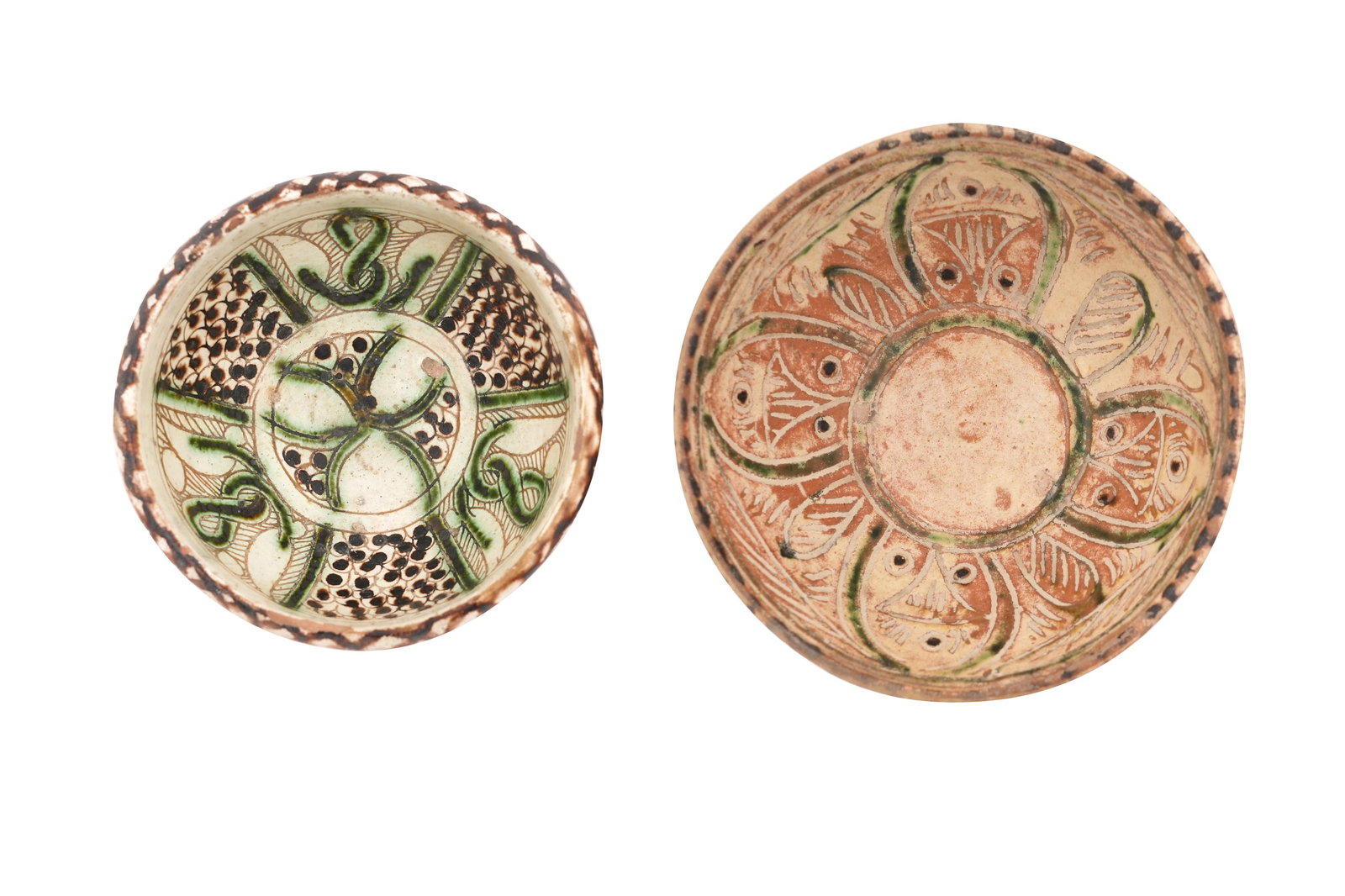 TWO AFGHAN BAMIYAN GLAZED POTTERY BOWLS Afghanistan, 12-13th century (1 of 8)