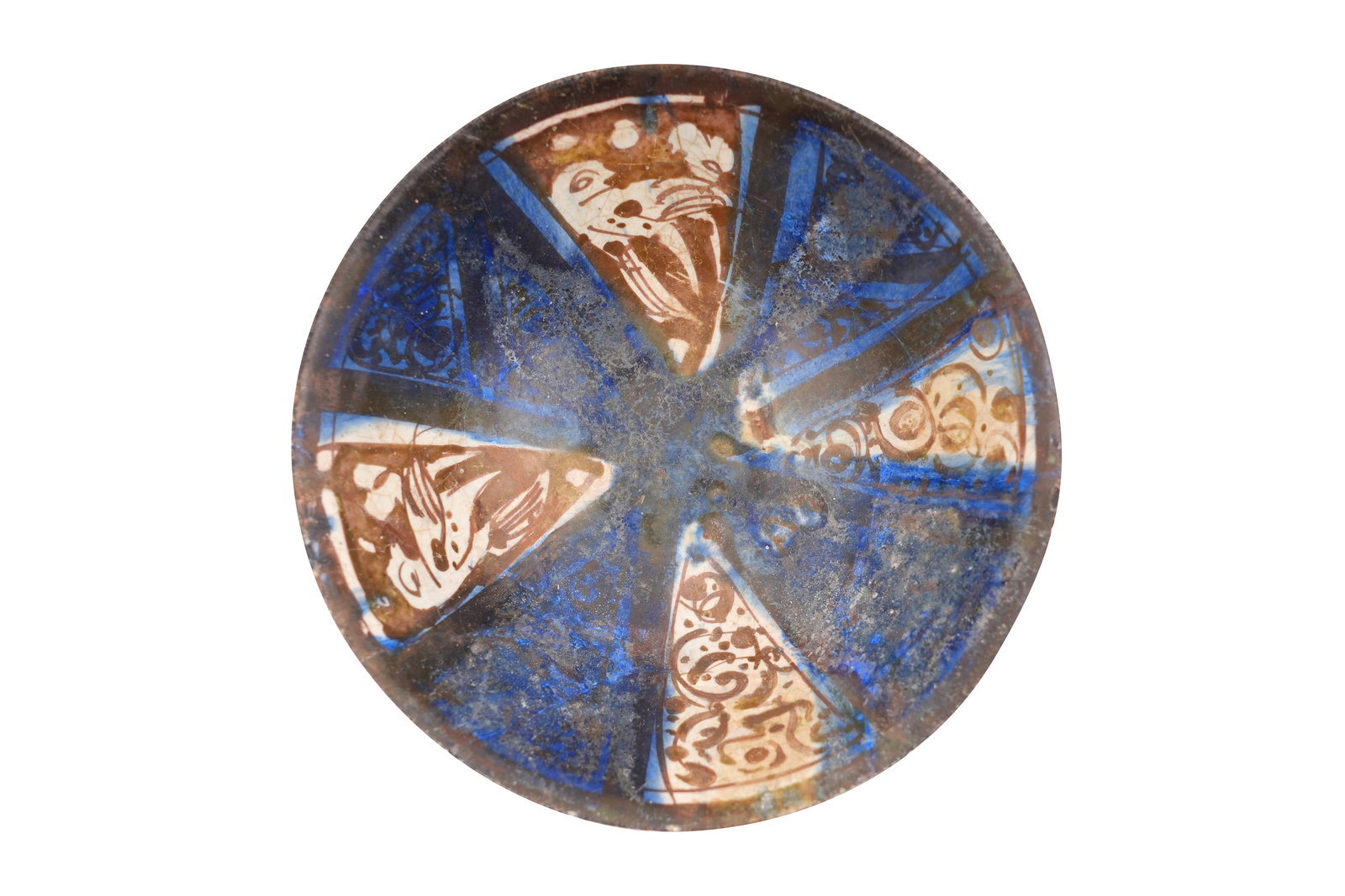 A KASHAN COPPER LUSTRE AND COBALT-BLUE GLAZED POTTERY BOWL Kashan Iran, 13th century (1 of 4)