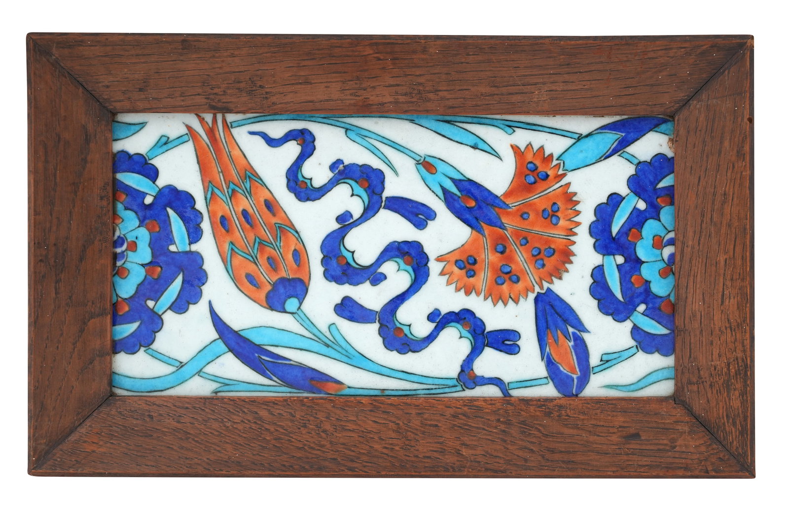AN IZNIK-STYLE POTTERY BORDER TILE Turkey or France, 20th century (1 of 3)