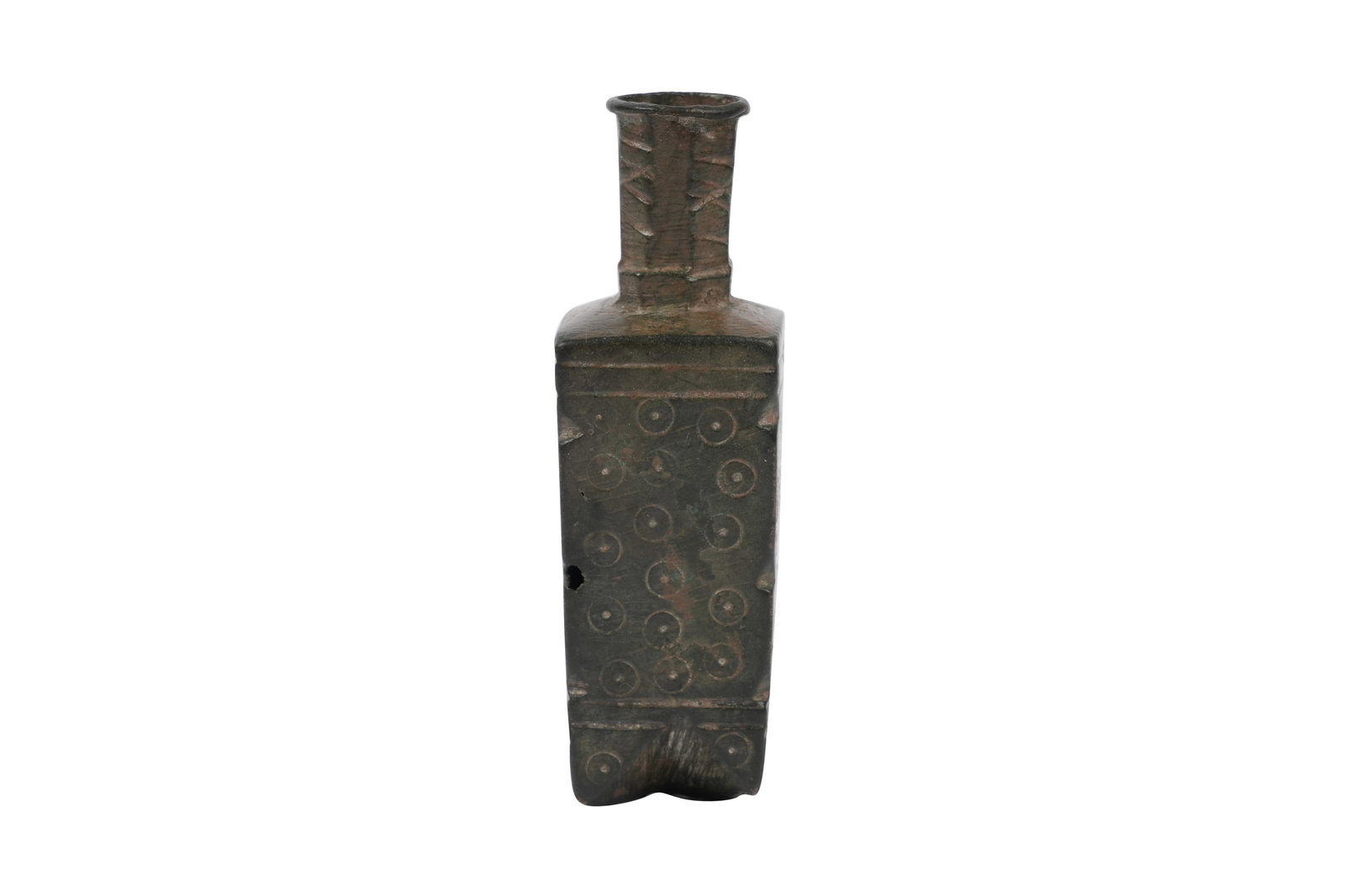 A RARE FATIMID BRONZE PERFUME OR EYELINER FLASK Fatimid Egypt, 9th-10th century (1 of 6)