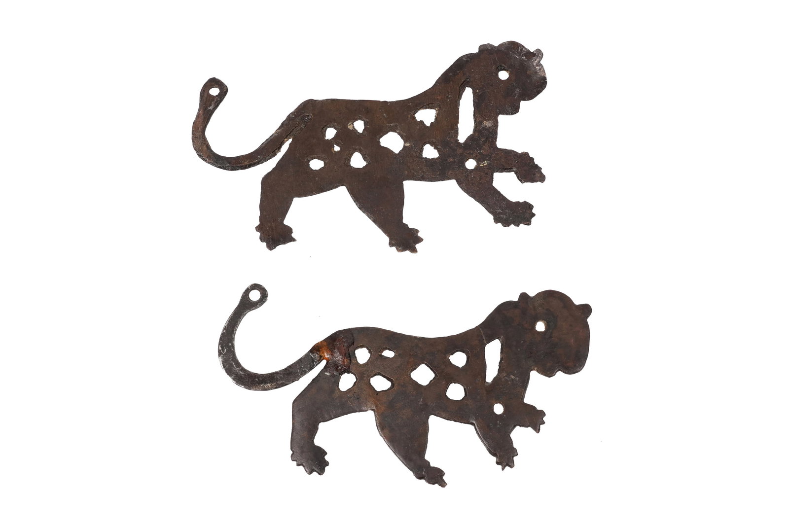 A PAIR OF LION SHAPED MAMLUK BRONZE FITTINGS Egypt or Syria, 13th - early 15th century (1 of 3)