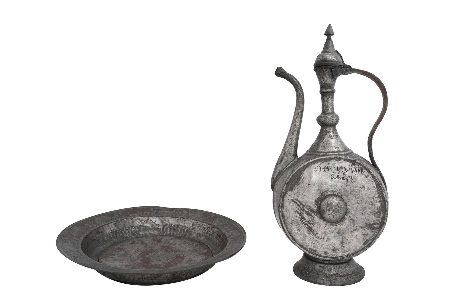 AN OTTOMAN ARMENIAN TINNED COPPER EWER AND DISH Ottoman Turkey, 18th century (1 of 10)