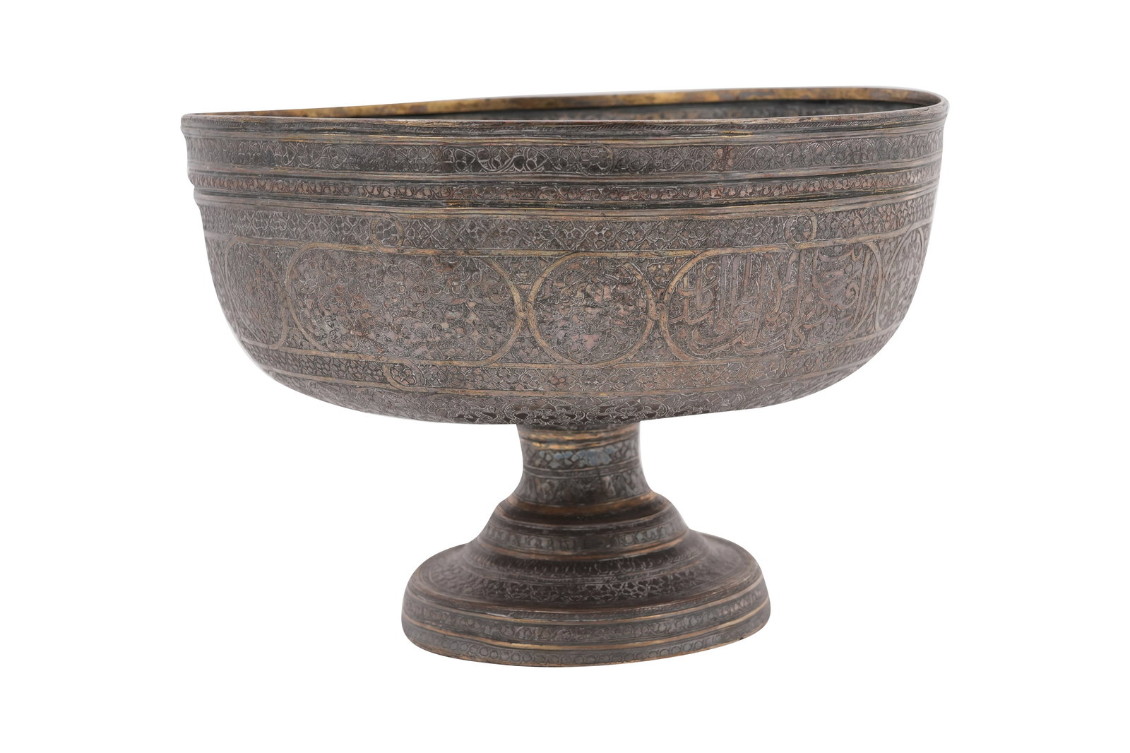 AN ISLAMIC-STYLE VICTORIAN ELECTROPLATED LARGE FOOTED BOWL England, late 19th century (1 of 7)