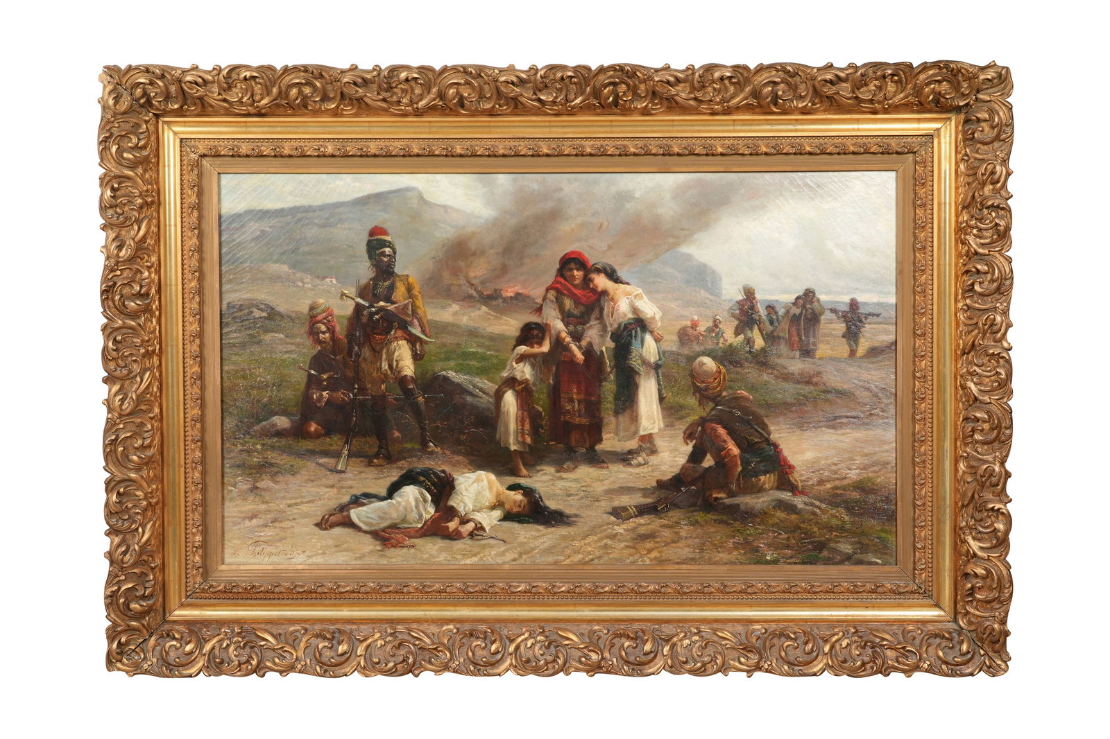 PAUL DOMINIQUE PHILIPPOTEAUX (FRENCH, 1846-1923) The Aftermath of a Battle Scene between the Greeks (1 of 9)
