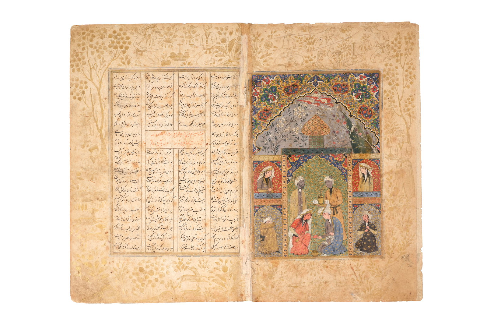 V A LATE SAFAVID ILLUSTRATED BIFOLIO Safavid Iran, 16-17th century (1 of 6)