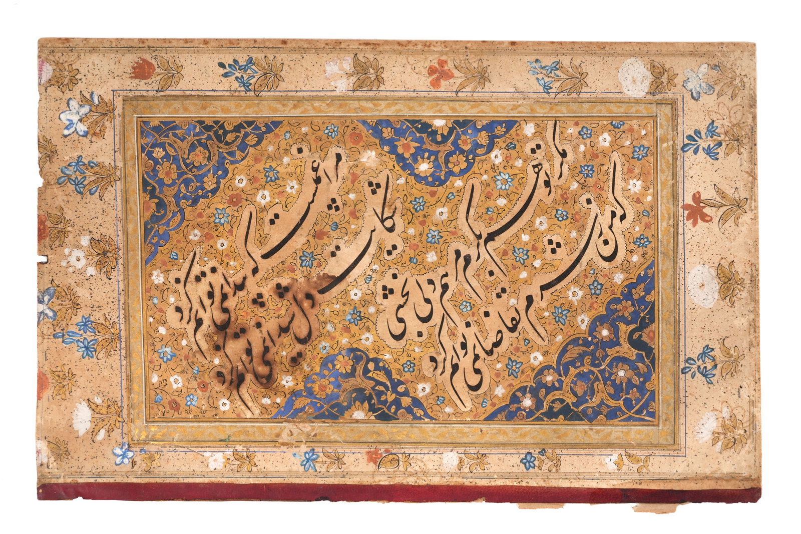 V A PERSIAN CALLIGRAPHIC ALBUM LEAF (MURAQQA') Iran or India, 18th-19th century (1 of 4)