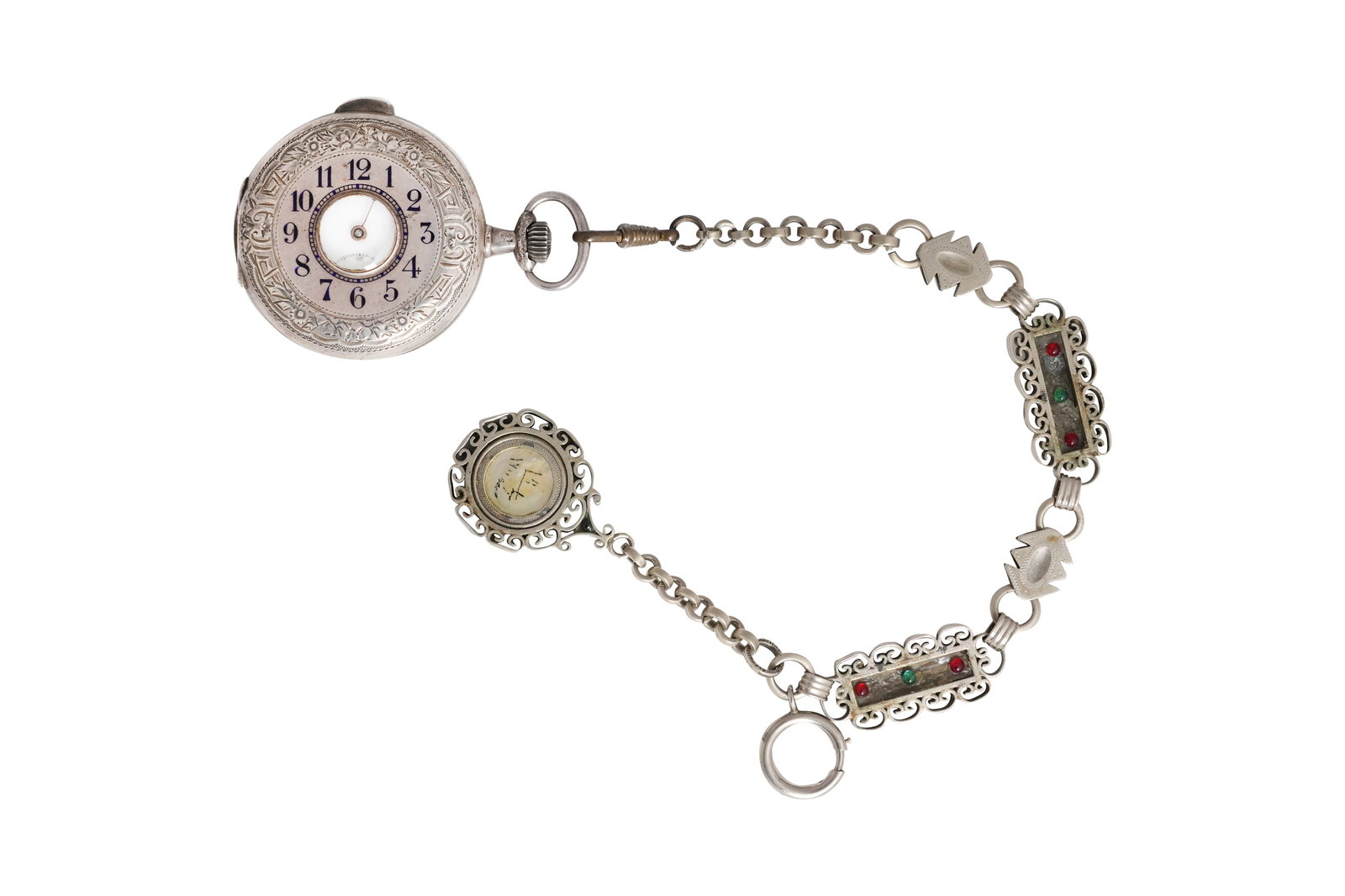 A GERMAN ENGINE TURNED SILVER REPEATING HALF HUNTER POCKET WATCH Germany, early 20th century (1 of 6)