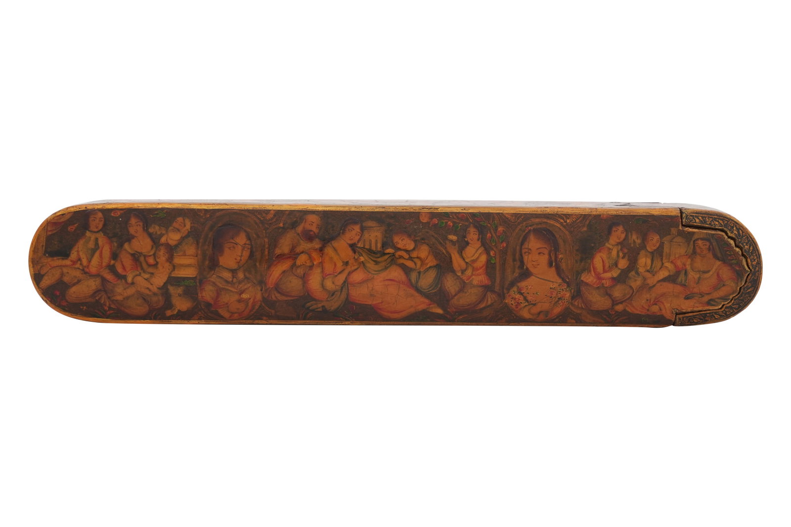 A QAJAR LACQUER PAPIER-MÂCHÉ PEN CASE (QALAMDAN) Qajar Iran, 19th century (1 of 5)
