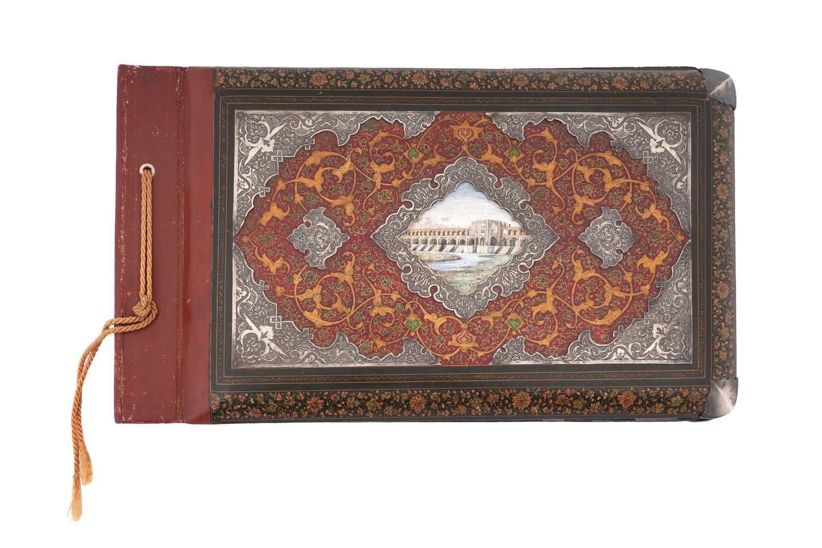 A PHOTO ALBUM WITH A SAFAVID-STYLE PAPIER?MÂCHÉ COVER SIGNED SANI' ZADEH Iran, Isfahan, first (1 of 8)