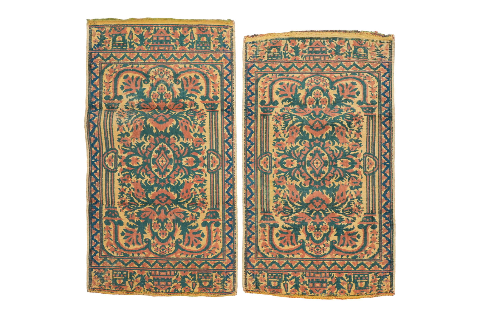 A PAIR OF OTTOMAN ÇATMA CUSHION COVERS (YASTIK YÜZÜ) Ottoman Turkey, 19th century (1 of 9)