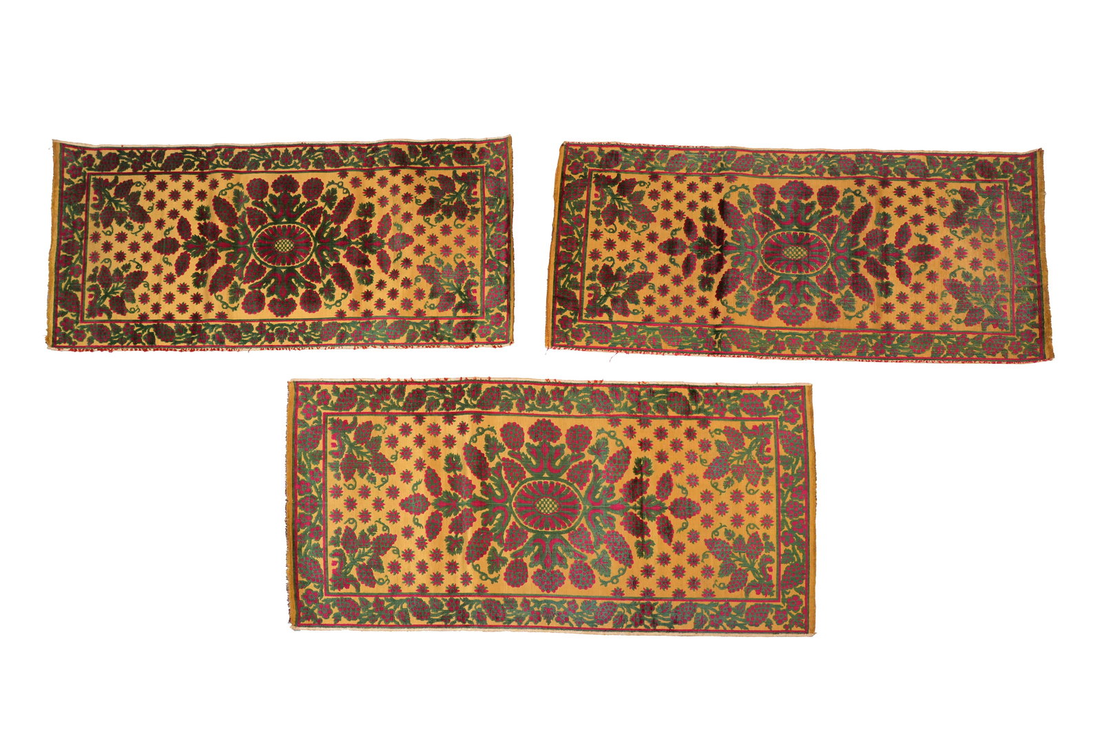 THREE OTTOMAN ÇATMA CUSHION COVERS (YASTIK YÜZÜ) Ottoman Turkey, 19th century (1 of 4)