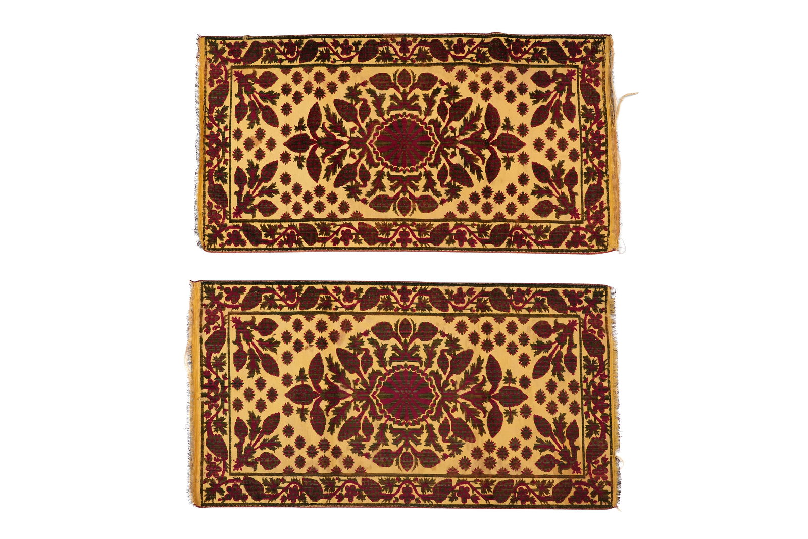 A PAIR OF OTTOMAN ÇATMA CUSHION COVERS (YASTIK YÜZÜ) Ottoman Turkey, 19th century (1 of 6)