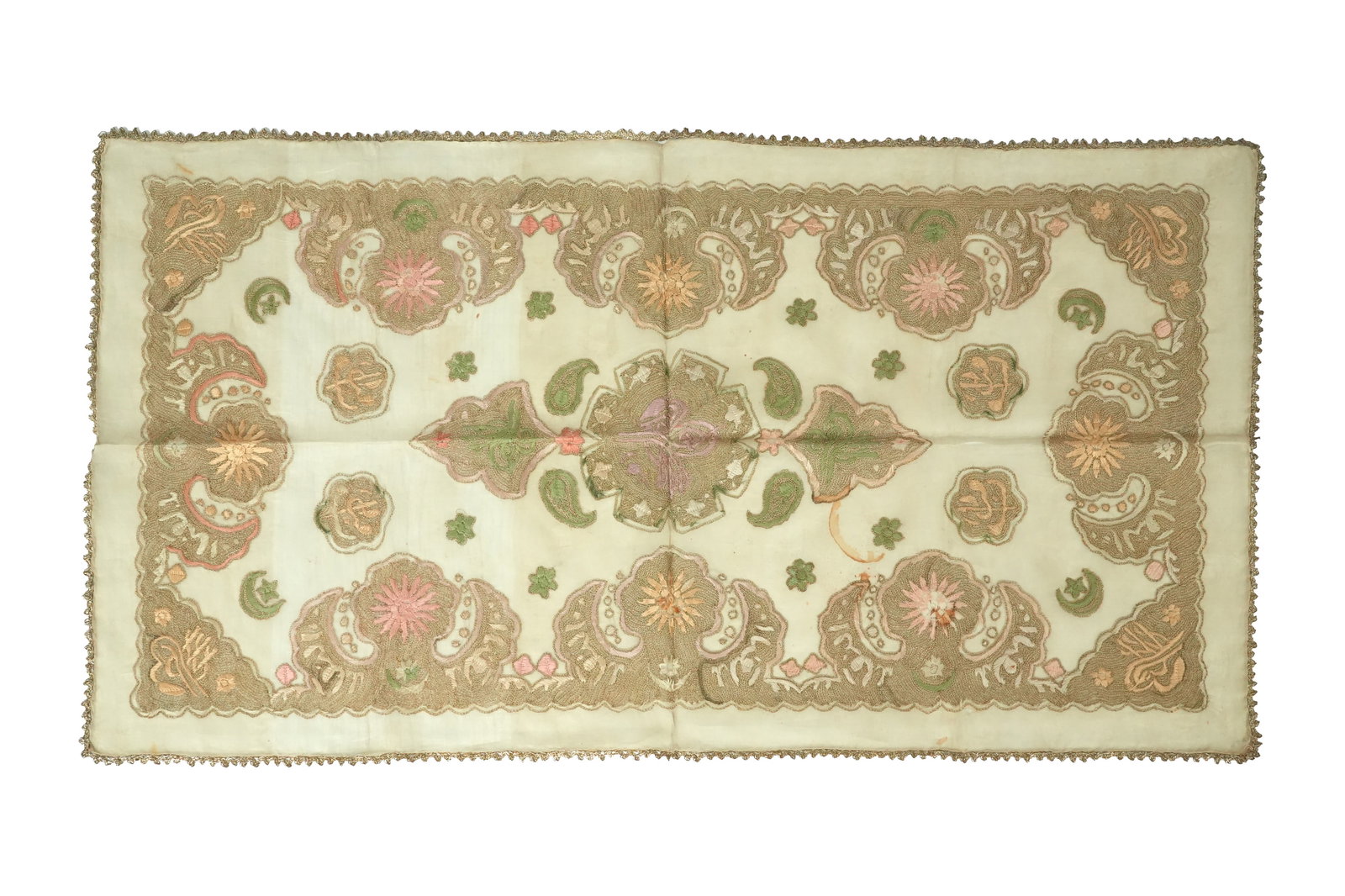 AN OTTOMAN LINEN EMBROIDERY Ottoman Turkey, late 19th century (1 of 9)