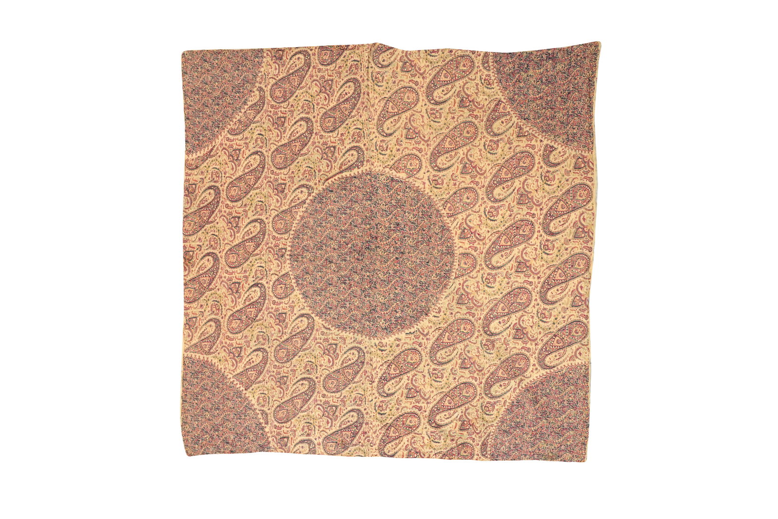 A KASHMIRI WOOL-STRIPED MOON SHAWL (CHANDAR) Indian subcontinent, c.1820-30 (1 of 7)