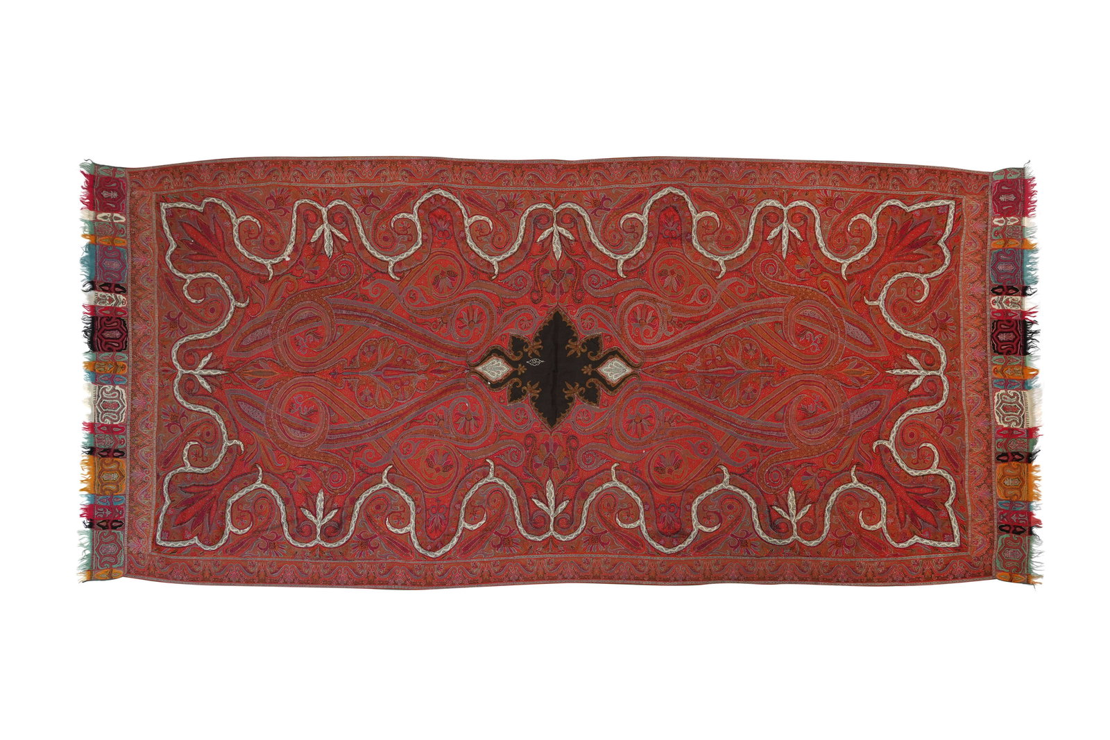 A LONG WOOL KASHMIRI SHAWL (DOCHALLA) Indian subcontinent, Kashmir, 19th century (1 of 13)