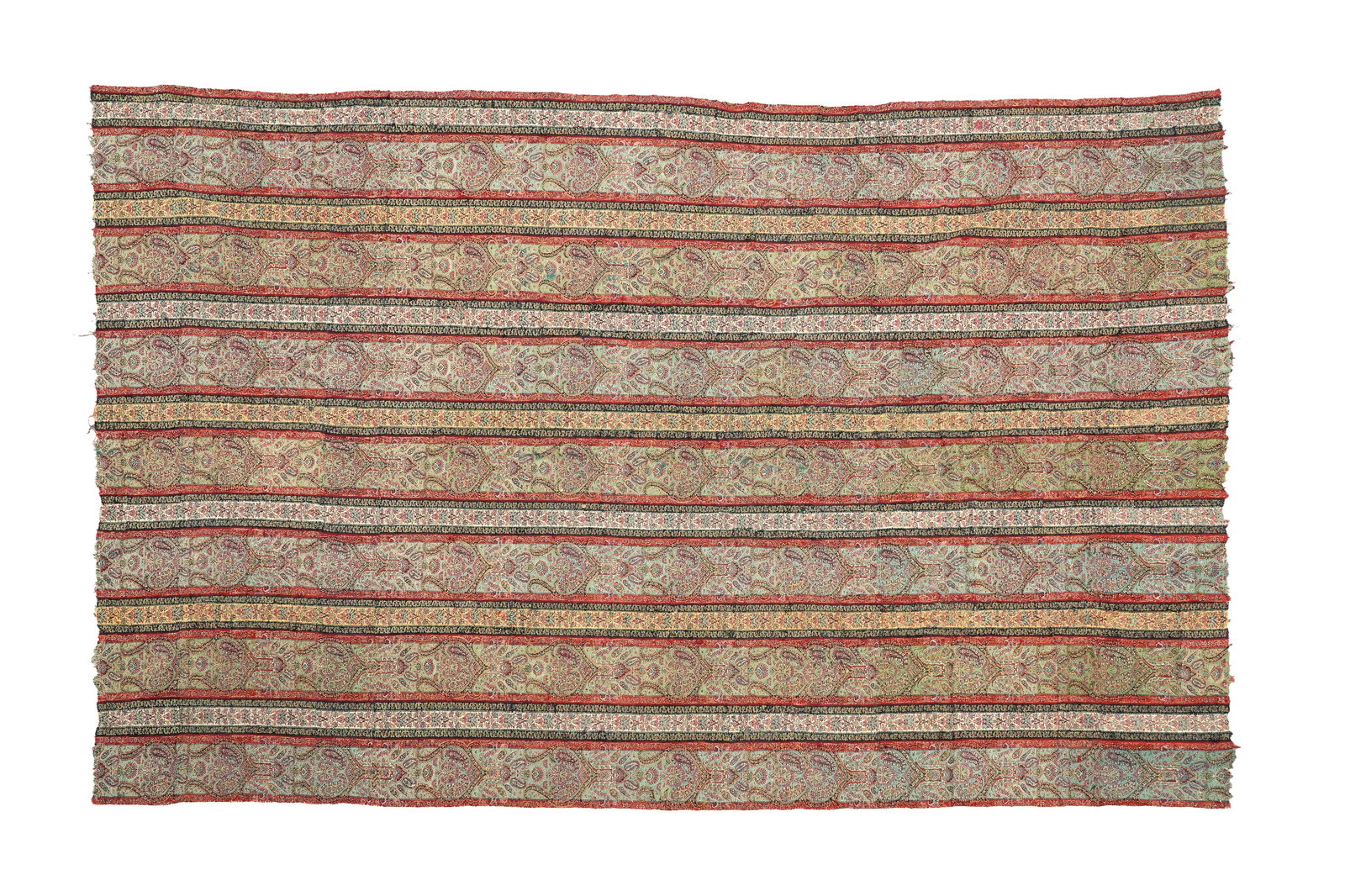 A KASHMIRI KANI STRIPED (KHAT-RAST) WOOL SHAWL Indian subcontinent, Kashmir, 19th century (1 of 7)