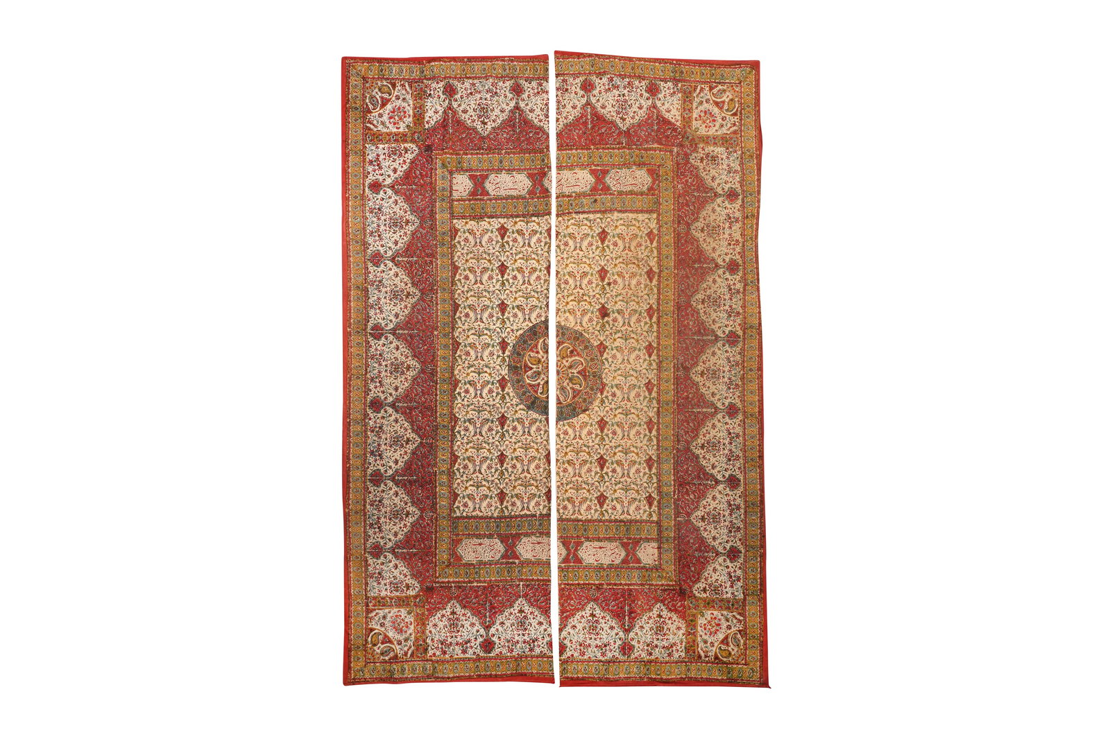 A BLOCK PRINTED QALAMKARI TEXTILE Qajar Iran or India, 19th century (1 of 5)