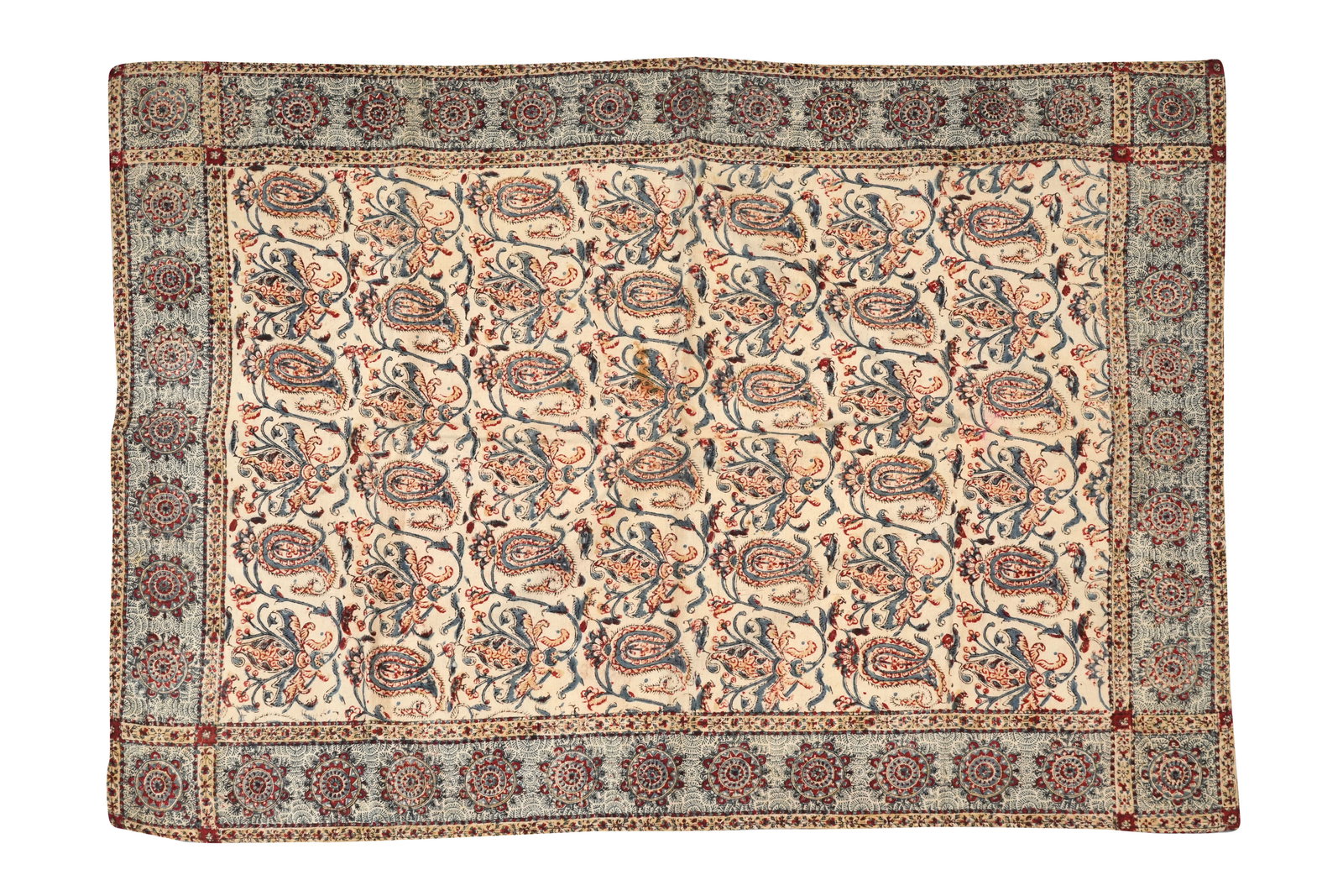 A BLOCK-PRINTED QALAMKARI TEXTILE WITH BOTEH (PAISLEY) MOTIF Iran, early 20th century (1 of 4)